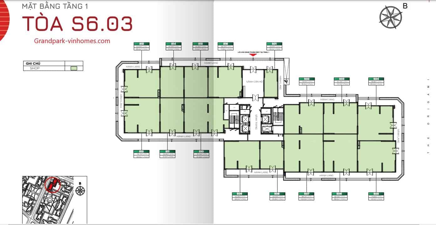 Căn hộ S603 The Origami Vinhomes Grand Park: Thiết kế và diện tích