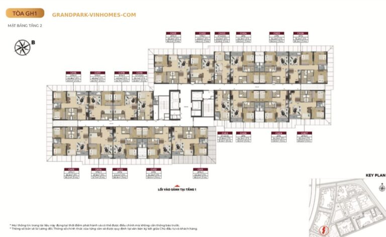 Layout Mặt Bằng Tòa GH1 Glory Heights Vinhomes Grand Park