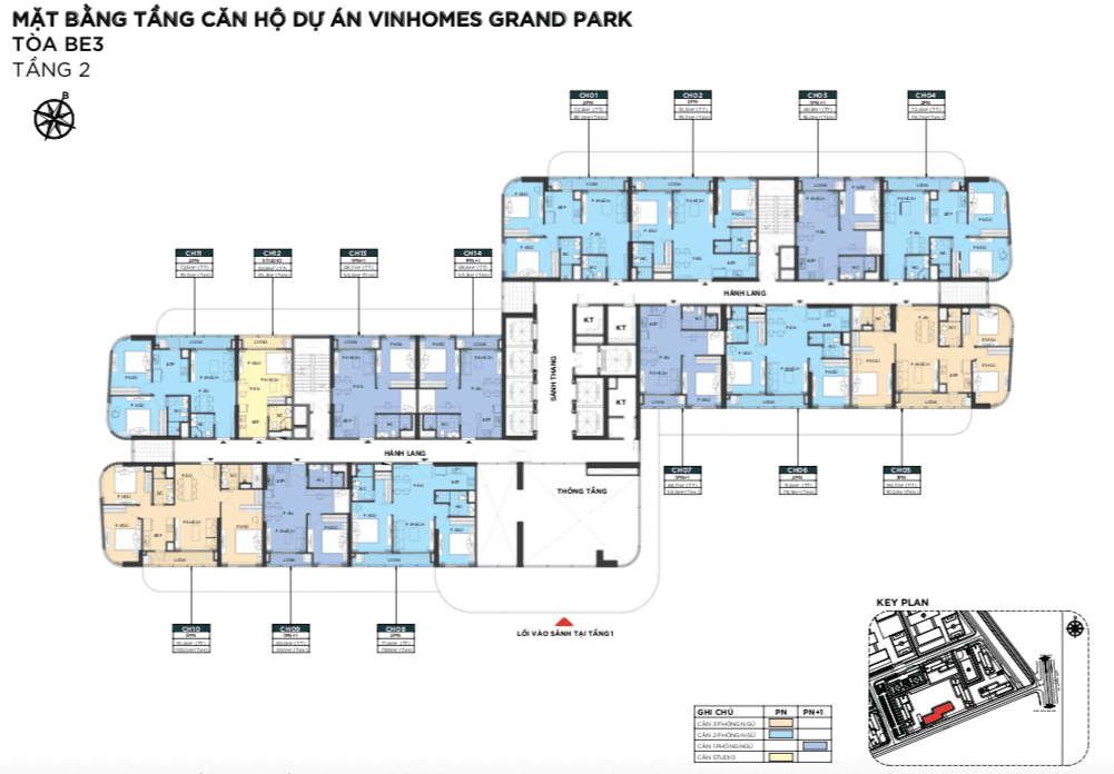 Layout Tòa BE3 The Beverly: Thiết Kế Căn Hộ Chi Tiết