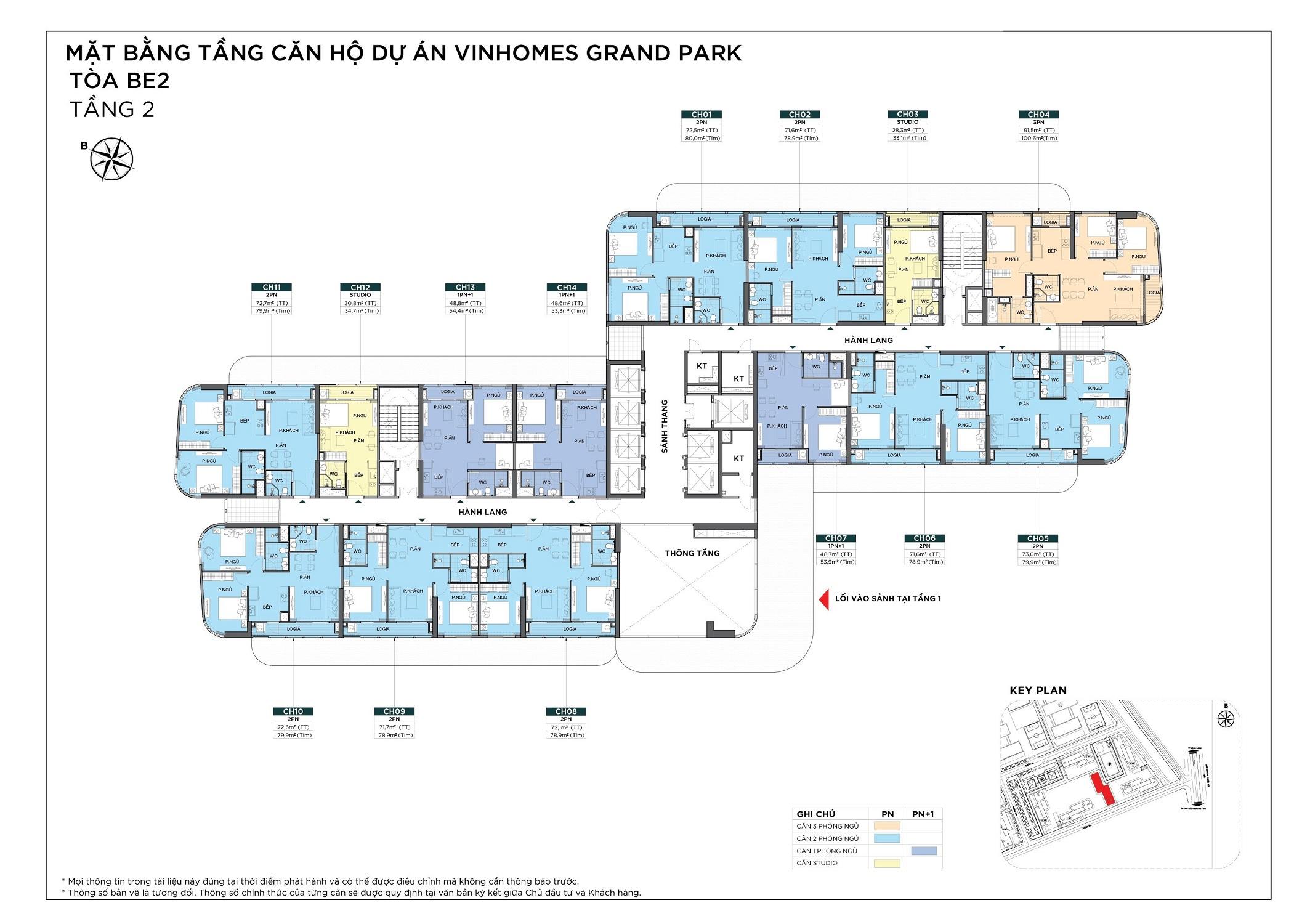 Mặt bằng BE2 The Beverly: Thiết kế & Vị trí tại Vinhomes Grand Park