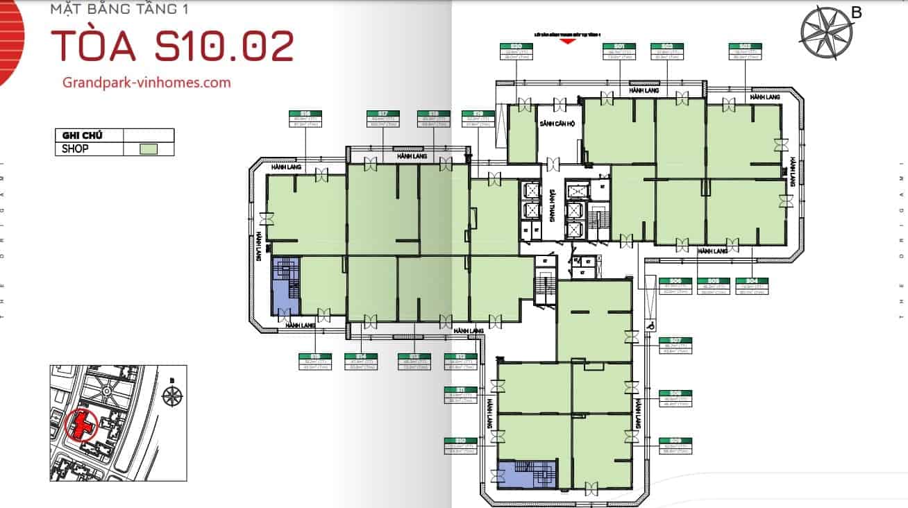 Mặt bằng S1002 The Origami Vinhomes Grand Park: Thiết kế & Thông tin chi tiết