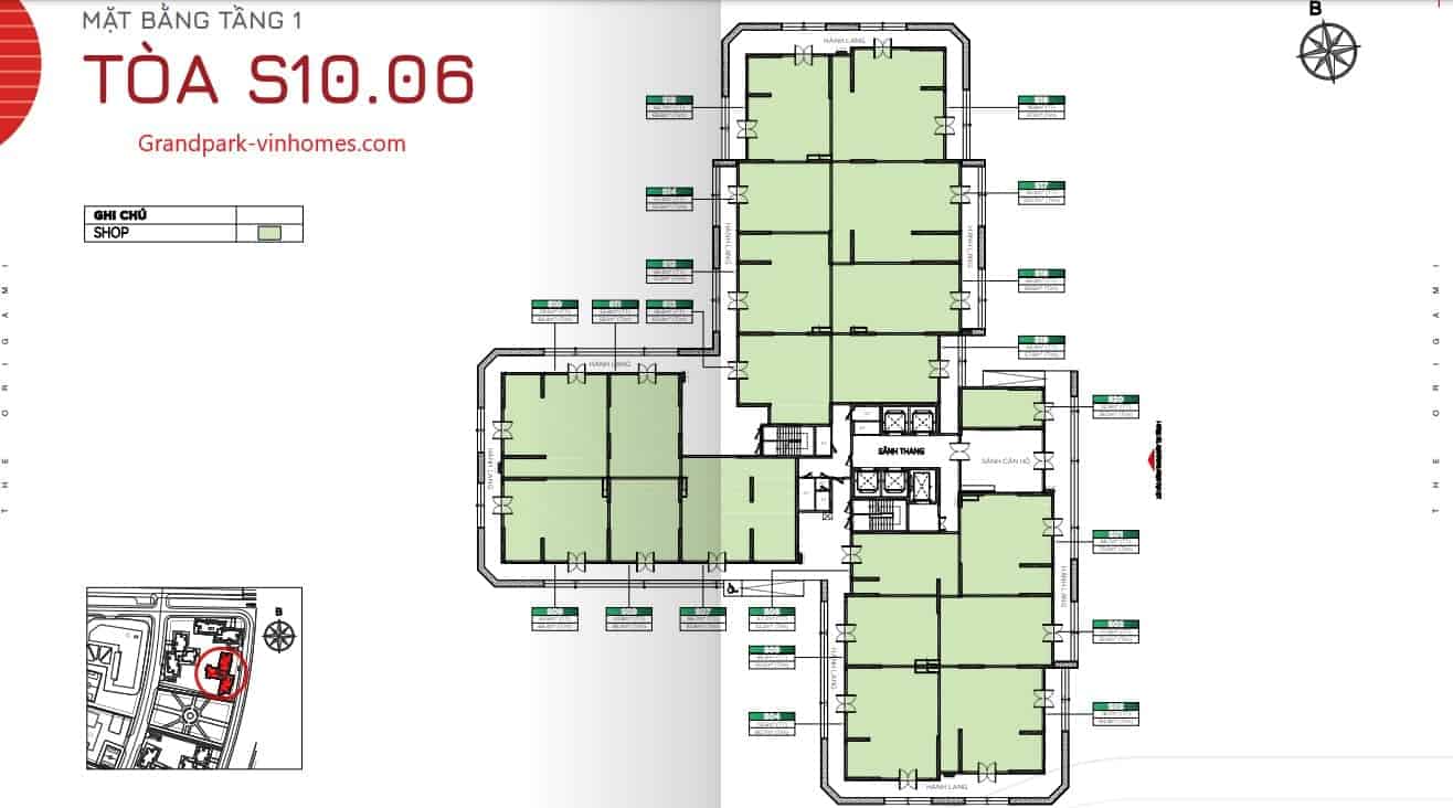 Mặt bằng S1006 The Origami Vinhomes Grand Park: Thiết kế & Thông tin chi tiết