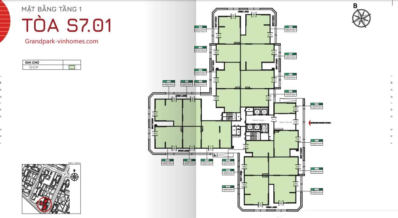Mặt bằng S701 The Origami Vinhomes Grand Park: Thiết kế & Tiện ích
