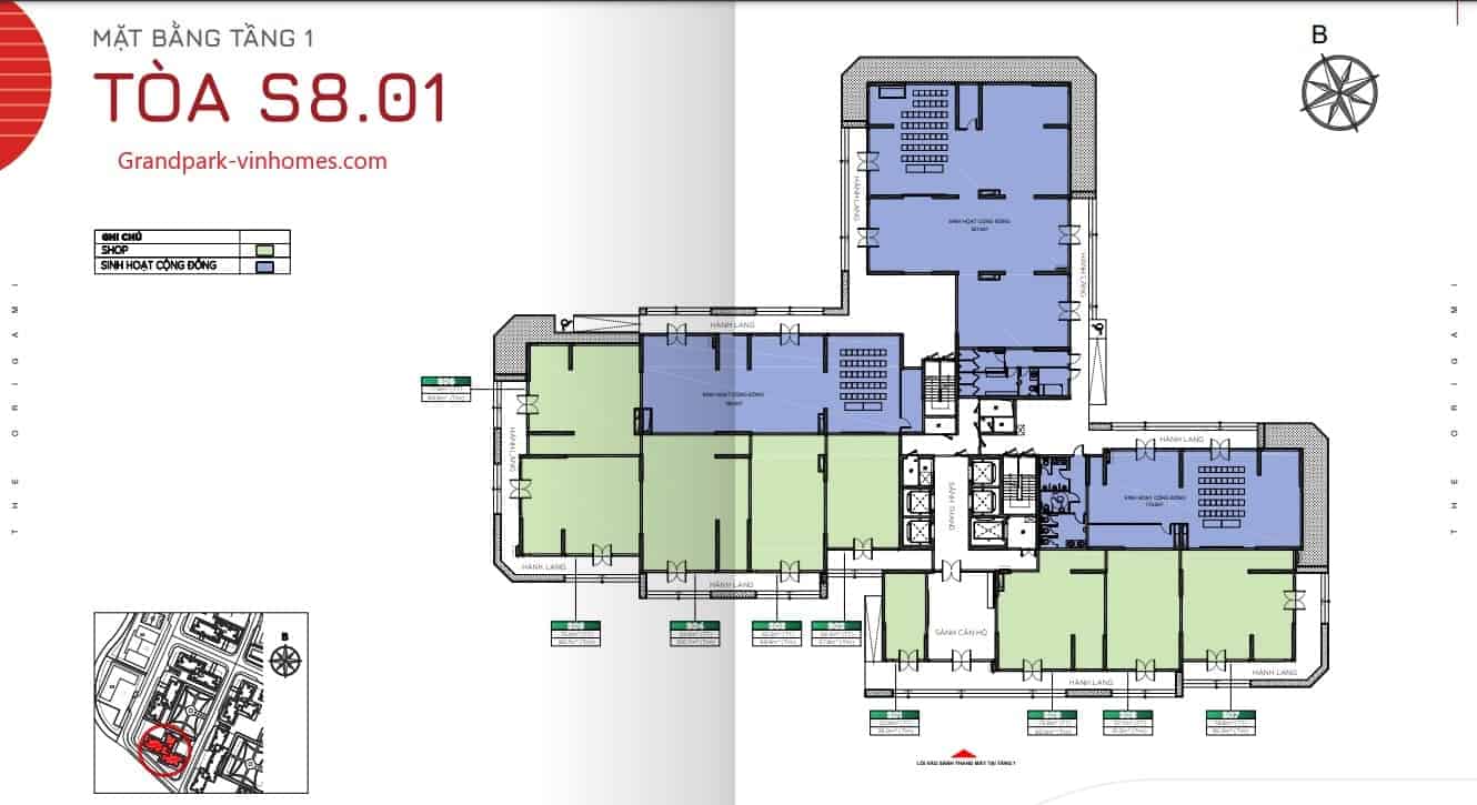 Mặt bằng S801 The Origami Vinhomes Grand Park: Thiết kế & Tiện ích