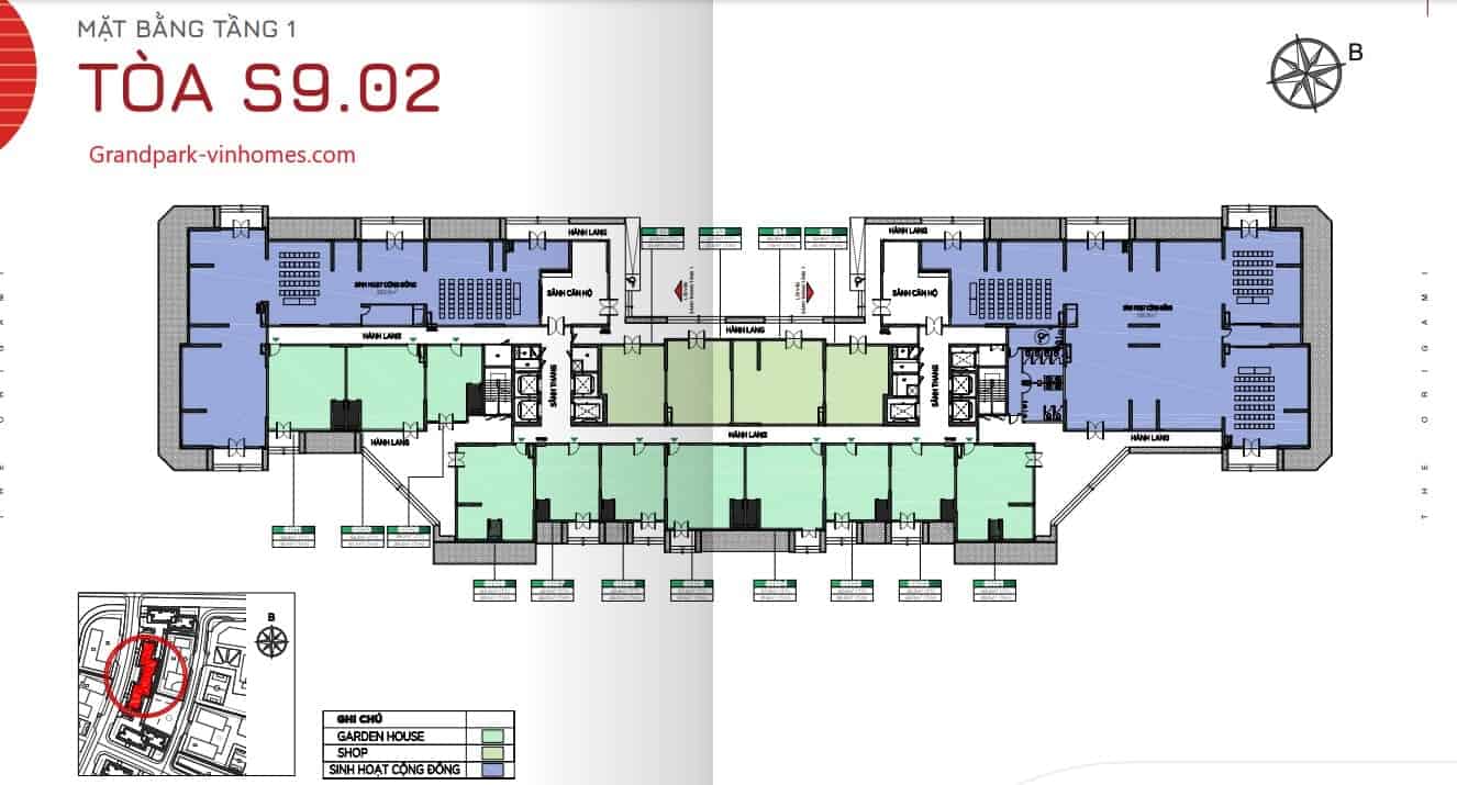 Mặt bằng S902 The Origami Vinhomes Grand Park: Thiết kế & Tiện ích