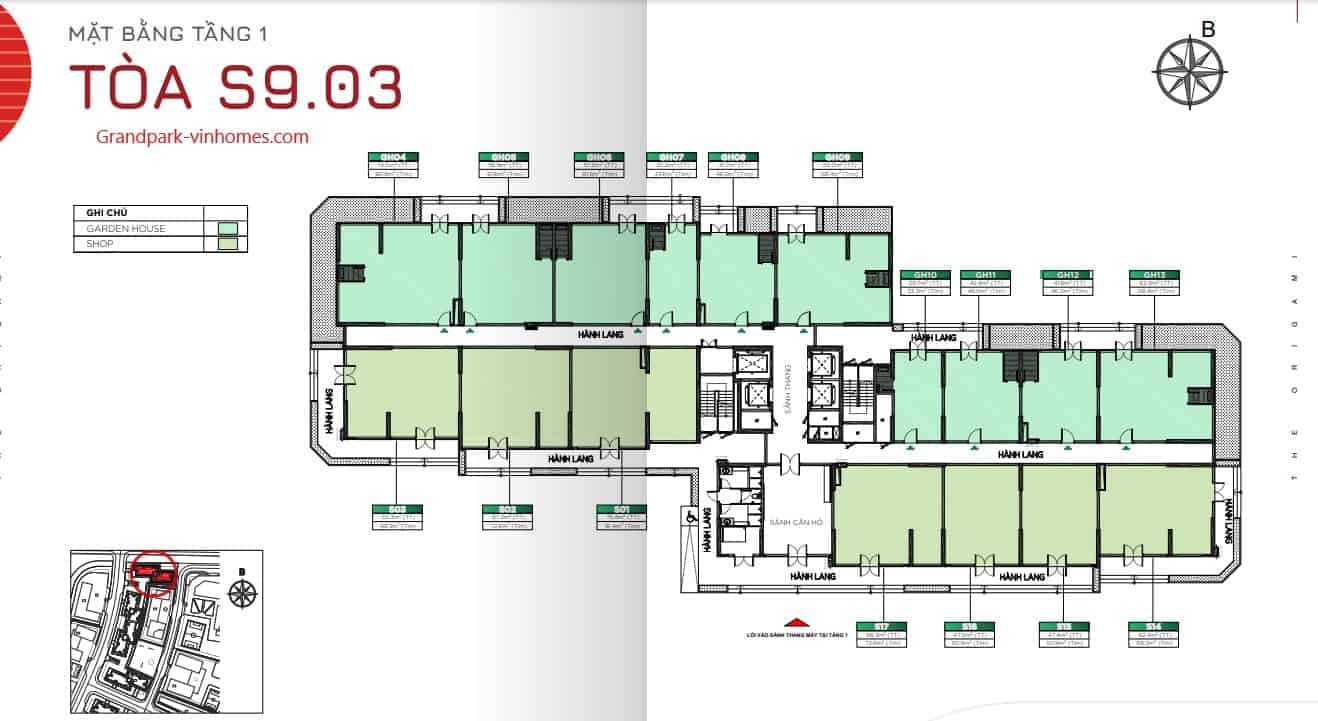 Mặt bằng S903 The Origami Vinhomes Grand Park: Thiết kế & Tiện ích