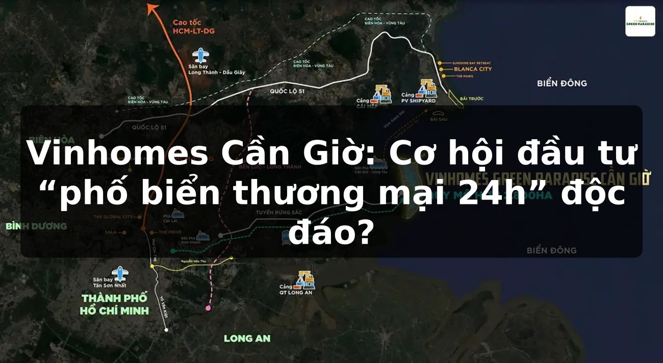 Vinhomes Cần Giờ: Cơ hội đầu tư “phố biển thương mại 24h” độc đáo?